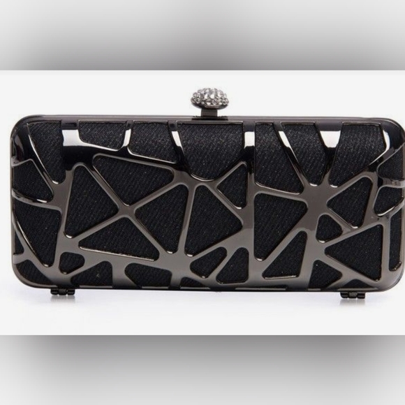 Olga Berg Handbags - OLGABERG BLACK CLUTCH